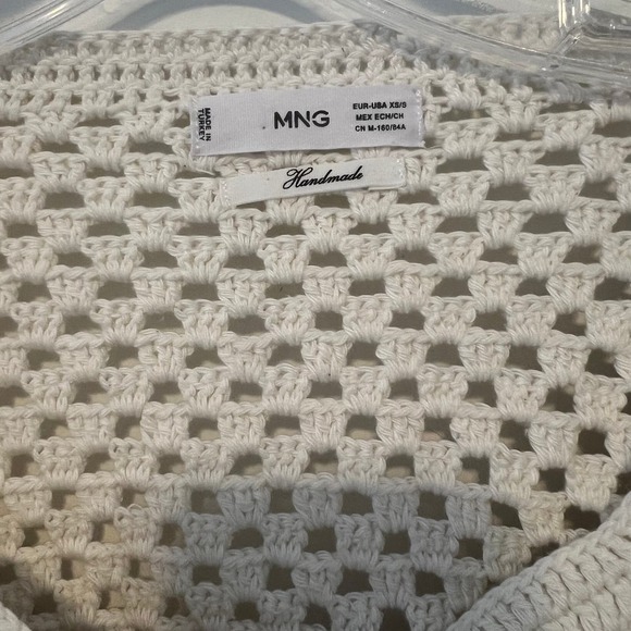 RARE Mango Timeless Granny Square Crochet Crop Cardigan Handmade XS Small MINT - Picture 7 of 8